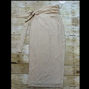 NWT Camila Coelho Lygia Midi Skirt in Champagne